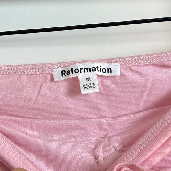 REFORMATION Adalynn Knit Two Piece in Pink Rose Size Small (Skirt) Medium (Top) - Picture 5 of 16